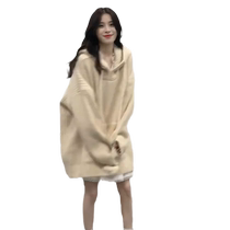 Extra large size 200 pounds soft waxy sweater for women in winter loose and fat girl mm lazy style niche knitted sweater