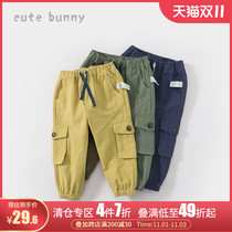Boys trousers baby autumn pants foreign boys cotton casual pants small children Joker overalls overalls loose