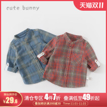 Boy long sleeve plaid shirt autumn dress baby spring childrens clothing shirt tide baby boy shirt 1-3-5 years old