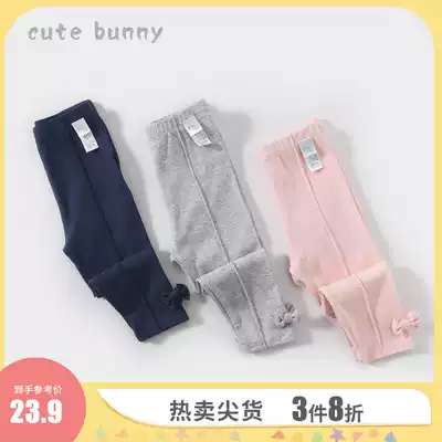 cutebunny children's clothing baby Autumn girls inner pants baby cotton foreign style stretch pants