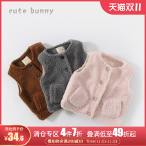 Girls vest autumn and winter coats infants and foreign horses horse jackets male babies thick and warm wearing a shoulder tide