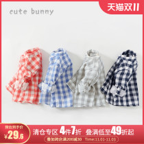 Boys shirt baby Autumn handsome long sleeve shirt baby spring clothing cotton plaid shirt small childrens clothes