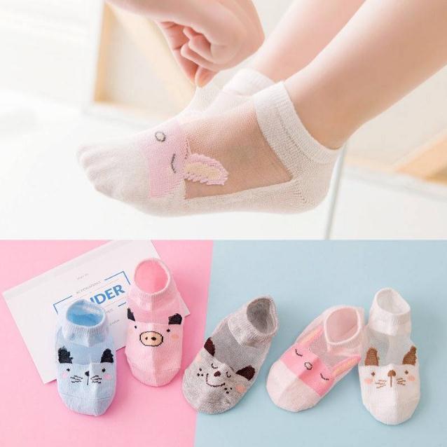 Trẻ em Socks Summer Thin Lưới Thuyền Socks Breathable Cô gái Sock bé Xuân Ice Stocking Kids Socks