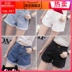 Mùa hè denim quần short của phụ nữ 018 eo cao lỏng siêu mỏng 4 điểm lớn sân mỡ 5 điểm mới 45 điểm. 