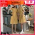 2020 mùa hè váy mới của Hàn Quốc phiên bản của chiếc váy Meimi chị chiếc váy cổ chữ V kẻ sọc eo mỏng váy tươi nhỏ 