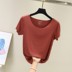 Mỏng ra mặc ingenal xia không bị kèm ngay ngắn tay T-shirt mã lớn thiết lập một trăm vòng cổ mặt nạ cơ thể bông áo sửa chữa đáy 