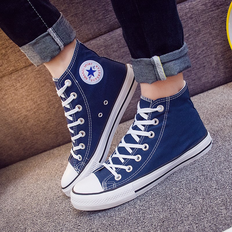 . Gaogang Canvas giày nam Hàn Quốc phiên bản của học sinh giày nam net giày đỏ hipshoes đàn ông của cặp vợ chồng bình thường giày ban nữ vải