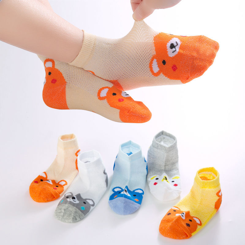 Trẻ em Socks Summer Thin Lưới Thuyền Socks Breathable Cô gái Sock bé Xuân Ice Stocking Kids Socks