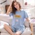 Loose mùa hè áo thun thể thao đồ ngủ lớn womens quần short lên và xuống nhà phù hợp với tay áo ngắn có thể kiệt sức. 