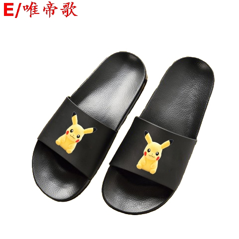 Summer phim hoạt hình Pikachu dép nam thiếu niên và phụ nữ tại đi xe về nhà hàng ngày chống trượt cá tính một dép từ