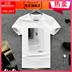 t-shirt nửa tay áo xu hướng ngắn tay mùa hè trạm châu Âu tính cách in mới quanh cổ người đàn ông váy cơ thể trang trí 