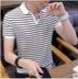 vòng cổ mùa hè nam ngắn tay với cổ V-shirt. Ngắn tay áo nửa boy xu hướng áo thun ve áo mặc của nam giới 