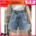 denim màu đỏ quần short Net nữ mùa hè eo cao mùa xuân váy 2020 xu hướng mới phiên bản Hàn Quốc cho thấy mỏng một chữ lỏng quần nóng rộng chân 