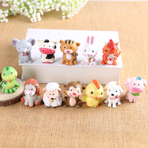 12 Zodiac Ornaments Complete Twelve Resin Crafts Birthday Gift Bake Cake Decoration Cow Rabbit Horse Dog