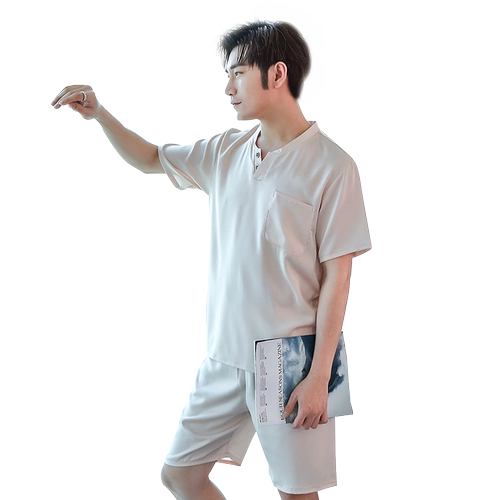 Настоящая шелковая пижама мужчина xia xinli deep short -sleeved уголь    真 真 嗄 嗄 嗄 真 真 真 真 真 真 真 真 真 真 真 真 真 真 真