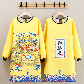 新款时尚国潮围裙中国风网红餐饮工作服防水油污耐脏围腰男女罩衣