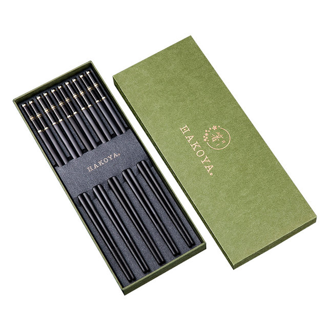 hakoya Japanese chopsticks ຄົວເຮືອນ high-end light luxury style non-slip high temperature resistant ຄົວເຮືອນທີ່ມີມູນຄ່າສູງ chopsticks ໂລຫະປະສົມ antibacterial