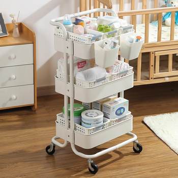 Baby supplies storage rack trolley floor-standing multi-layer newborn confinement baby mobile snack storage rack
