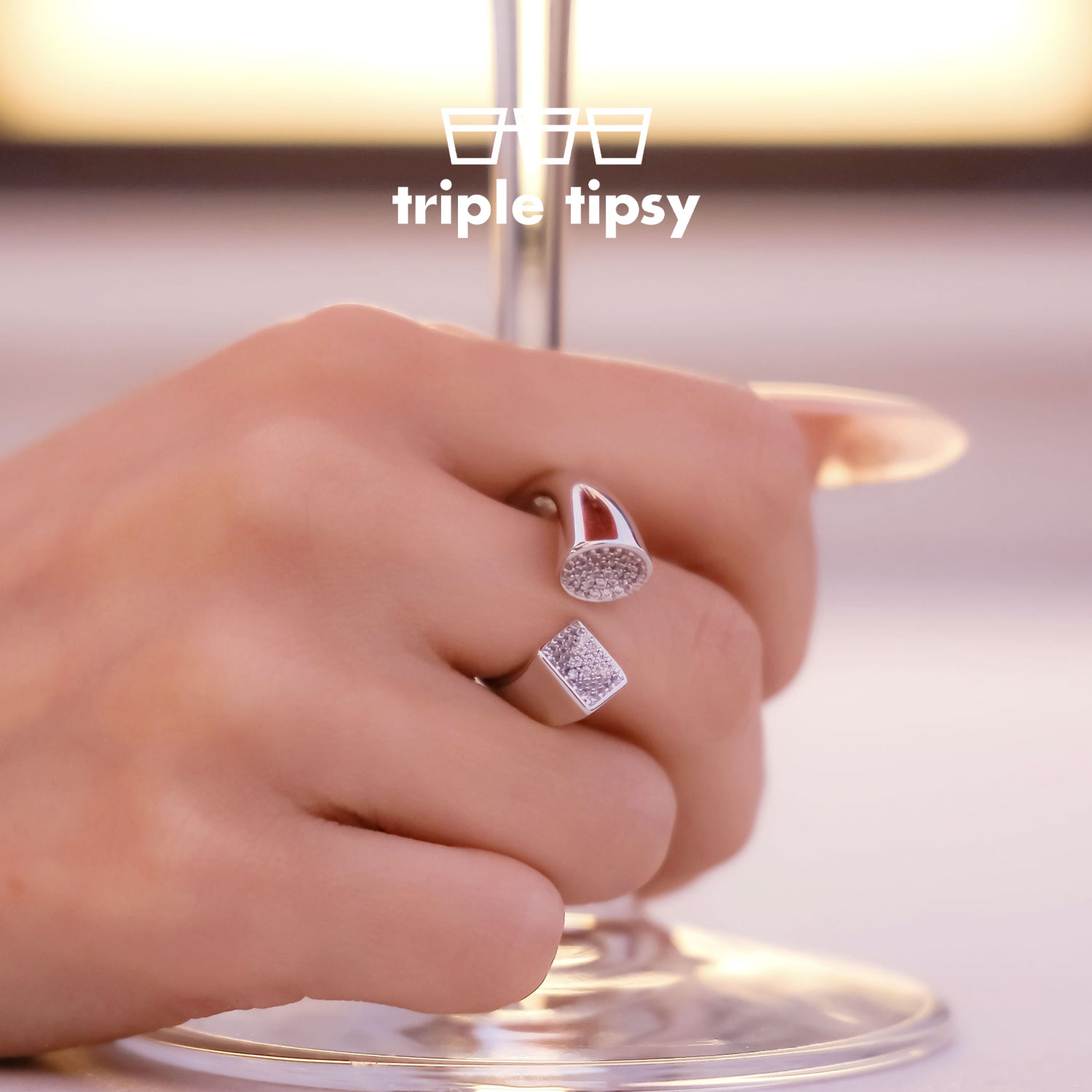 Triple tipsy triple tipsy arc ring & necklace two-wear style high intelligence ring original design