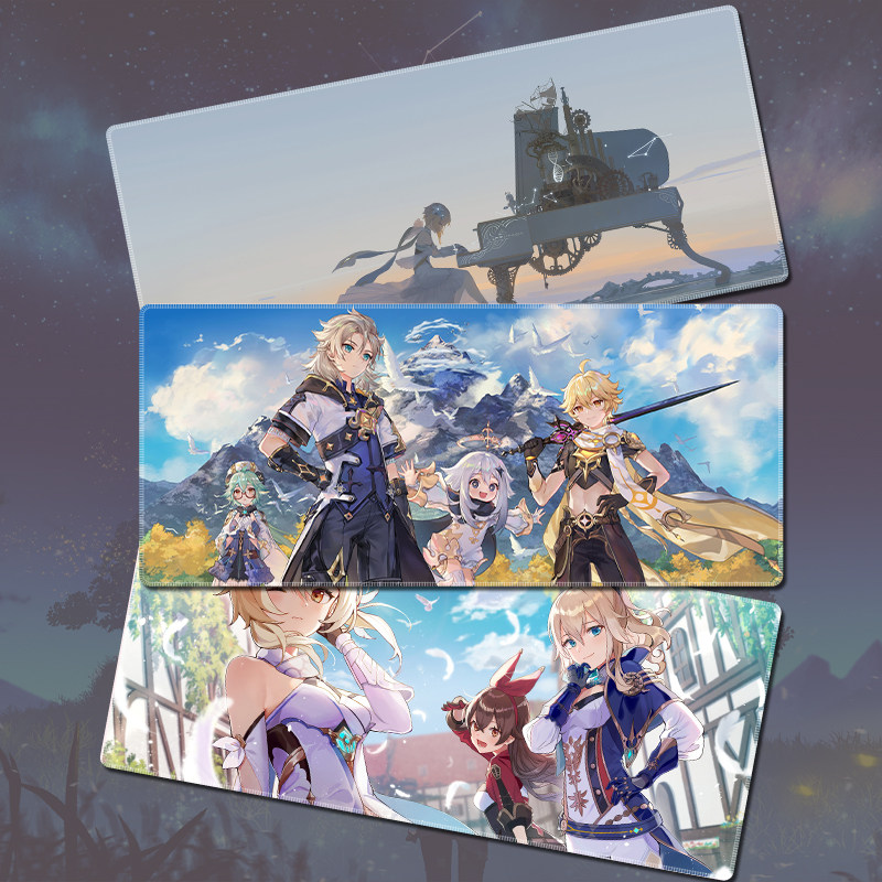 Original God Slip Rat Mat Oversized Sunny and Lybell Clock away from Ganyu Hu Peach God Li Ling Hua's Heart Hai Eight Heavy Divinity Divine Son Secondary Meta-Cartoon Boy Gaming Computer Keyboard Mat 900 * 400 Thickened Customize