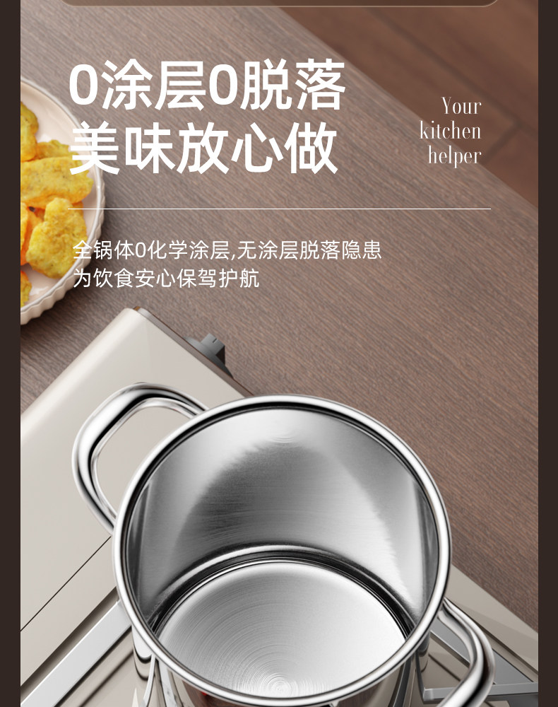 Фритюрница 家用304不锈钢油炸锅油炸壶小炸篮省油加深加高炸锅多功能油炸壶 Gufa