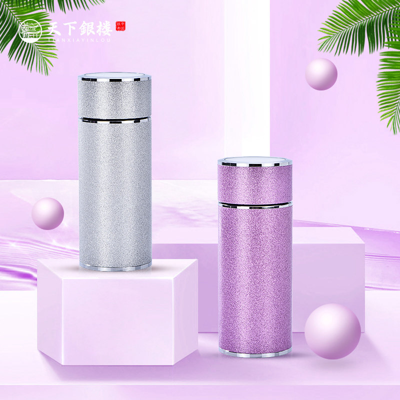 World silver building sterling silver 999 foot silver liner mini thermos cup Men's and women's simple portable tea cup