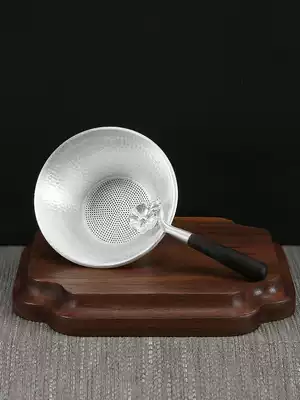 Tai'an silver industry sterling silver 999 tea filter kung fu tea set tea ceremony accessories tea funnel wooden handlebar