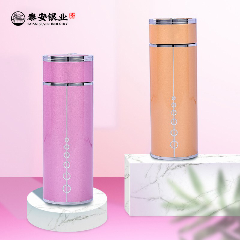 Tai'an silver industry pure silver 999 foot silver liner brief for men and women universal straight body silver water glass office insulated cup