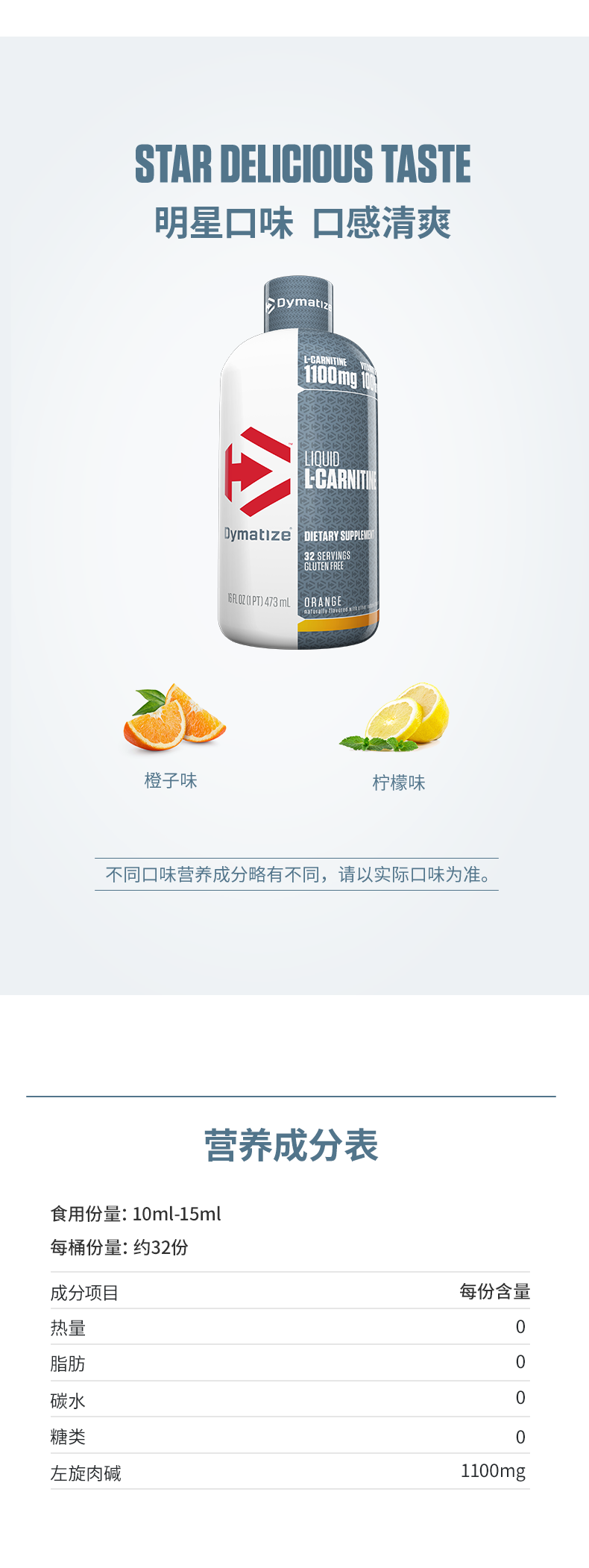 美国 Dymatize 左旋肉碱 10万液体左旋 473ml 图3