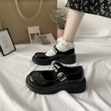 Японская обувь для кожаной обуви в английском стиле на платформе из жемчуга, небольшие дизайнерские туфли, в британском стиле, тренд сезона, яркий броский стиль