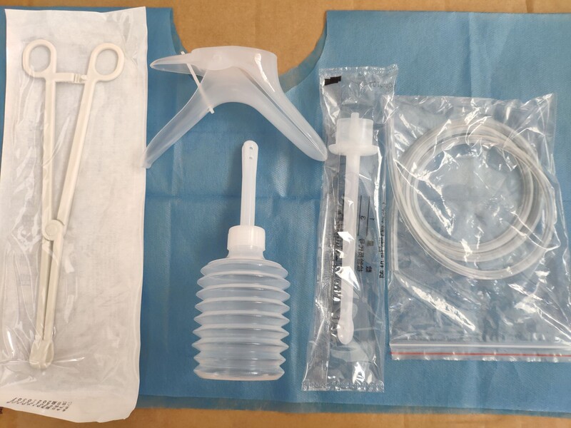 Disposable Gynecological Ozone Sterile Duckbill Irrigator Oval Forceps Air Guide Atomizer Head Hose 5-Piece Set