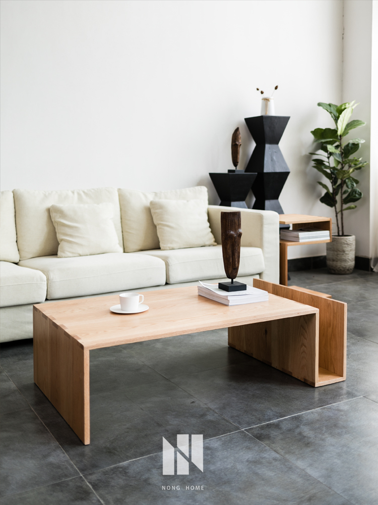 Host ∣ Nordic solid wood rectangular Naomi tea table minimalist small household creative square furniture