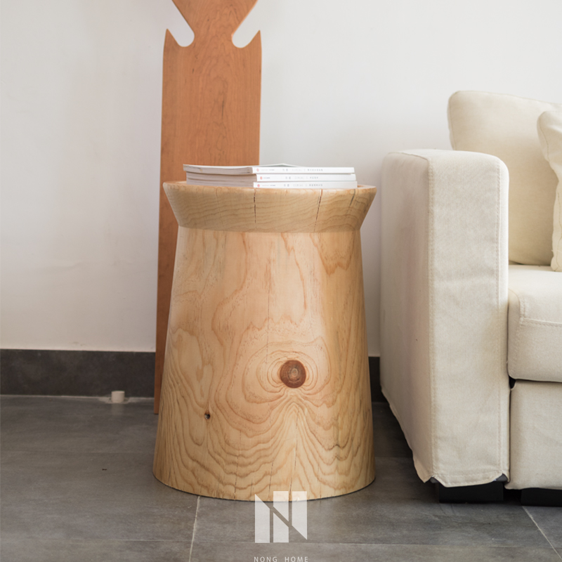 Nordic Solid Wood Mound Living Room Sofa edge a few logs Tree pier Tea Desk Balcony Little Corner A Few Creative Wood Bed Head Cabinet