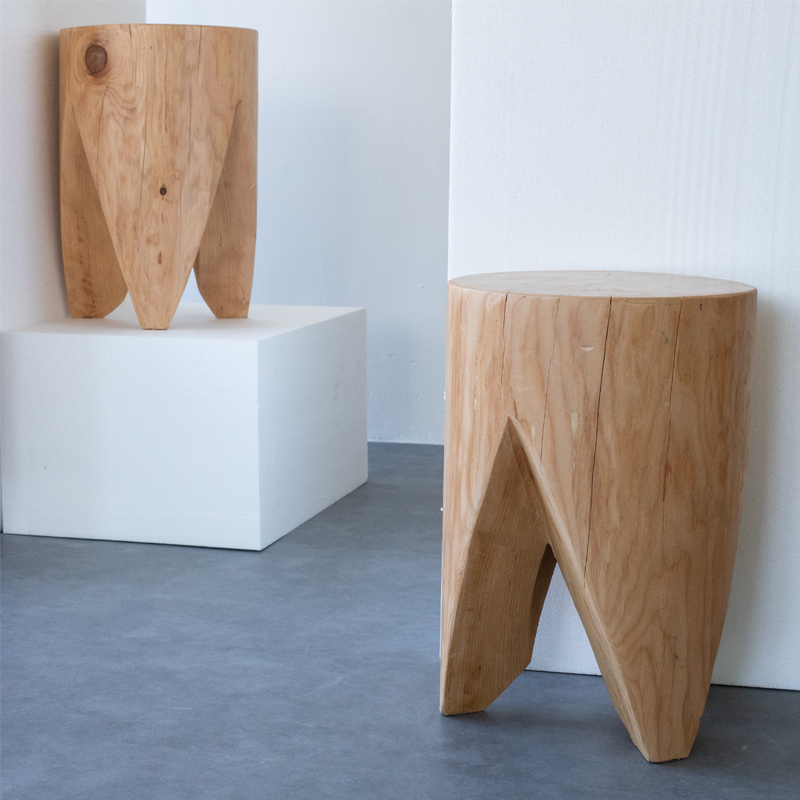 Nordic solid wood stool stump stump stool Log wood pier root carving stump Wood modern simple edge coffee table