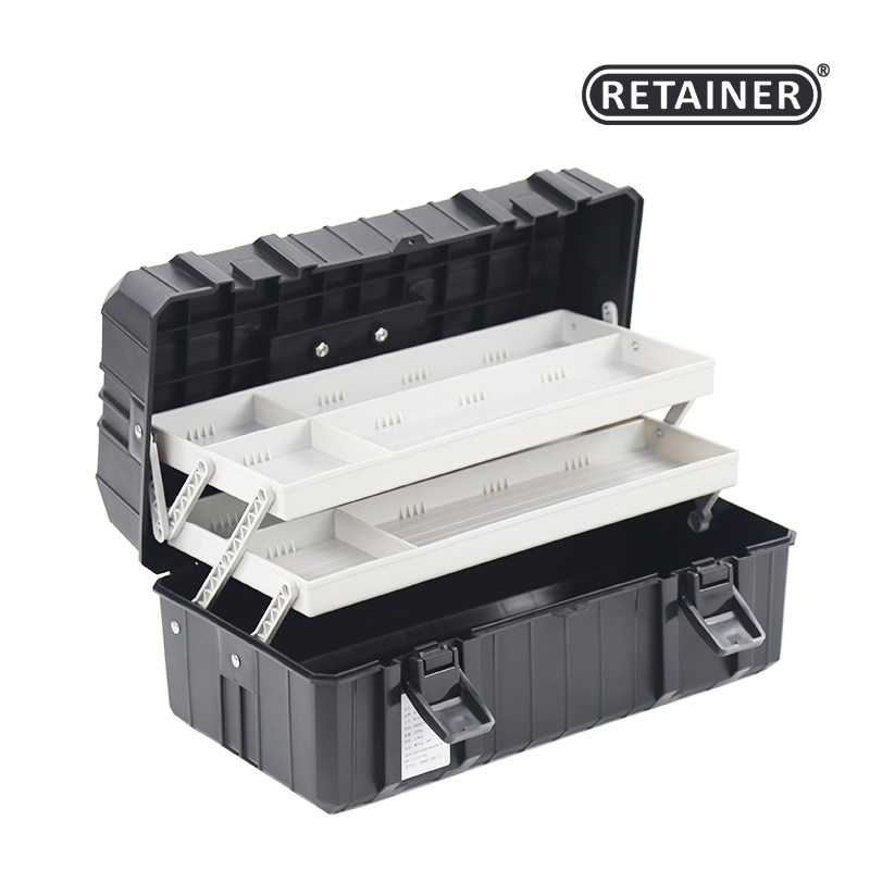 Swimmy Toolbox 3 - layer folding plastic toolbox Large household hardware toolbox Toolbox