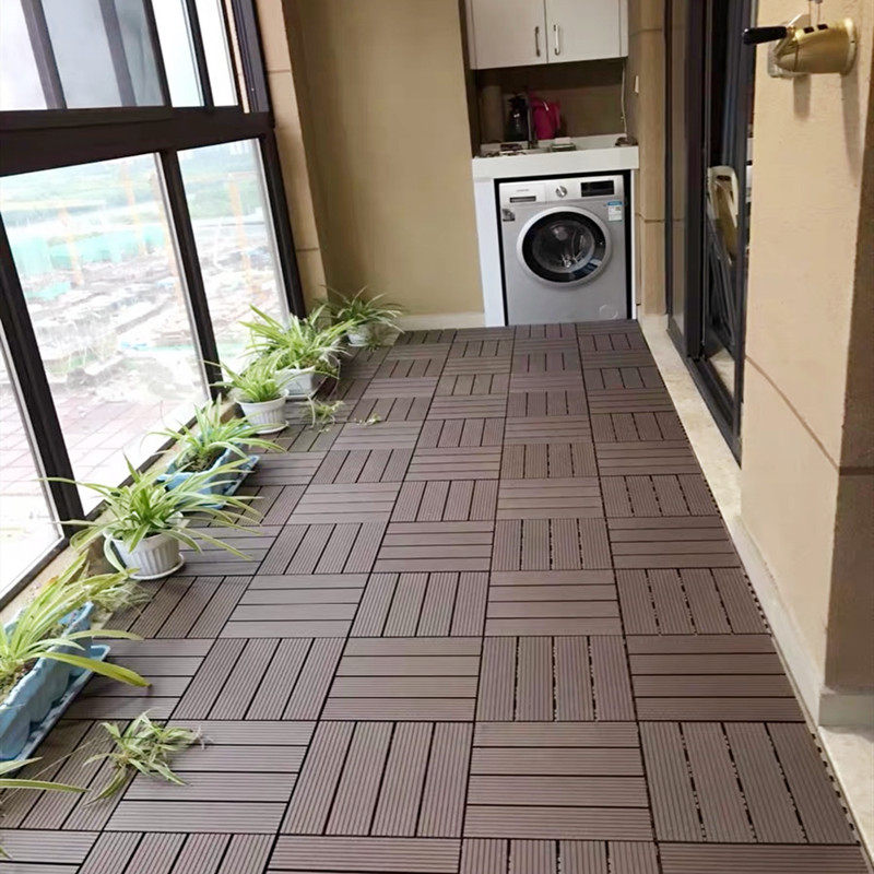 WPC anti-corrosion outdoor solid wood balcony Courtyard terrace Outdoor self-splicing transformation floor laying decorative floor