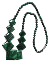  Peacock Stone Necklace Neck Chain Fashion Chain Peacock Green Rhombus KQSXL-0002