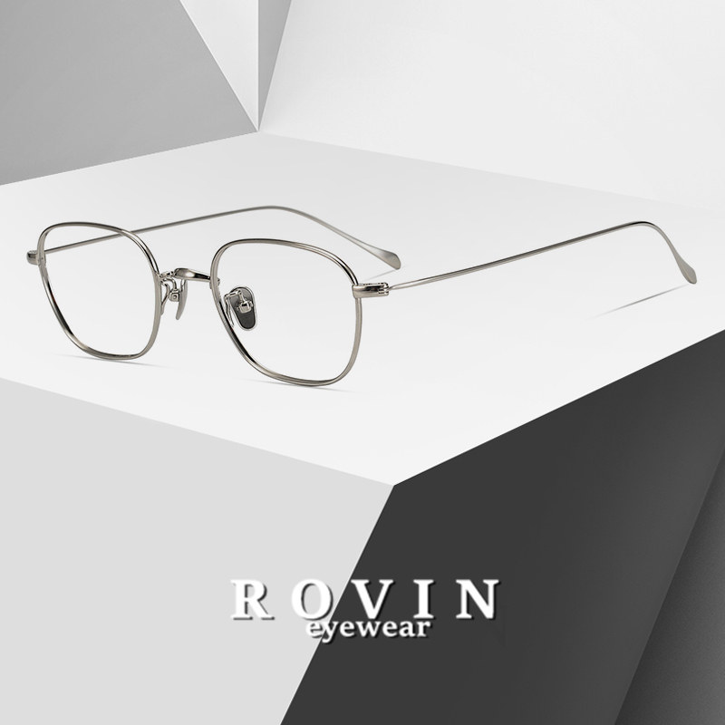 Only 6 7 g simple Japanese hand - made retro - titanium ultra - light small face of male and female anti - blue - light myopia glasses frame