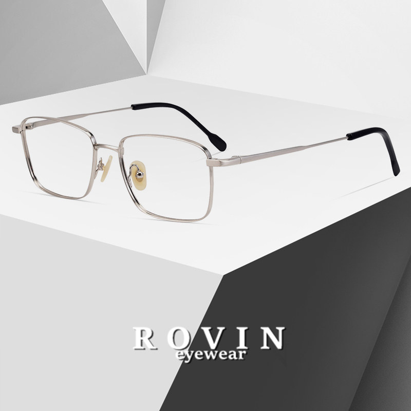 Matte simple business fashion handmade ultra-light pure titanium square big face can be equipped with myopia glasses frame for men and women