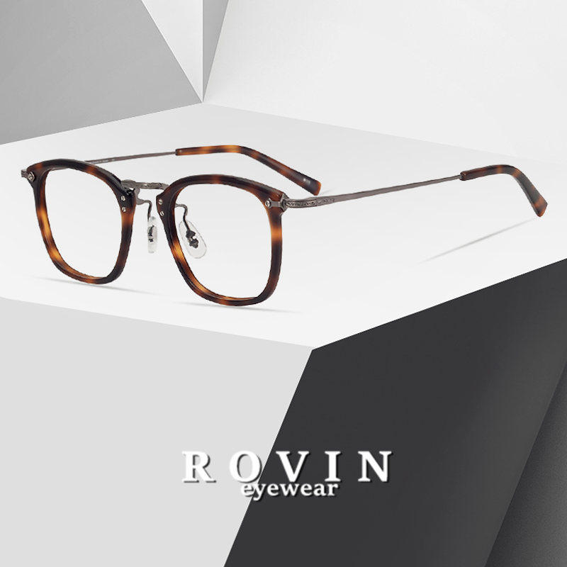 Zhongjin simple retro trendy ultra-light Japanese handmade can be matched with short-sighted business small face men and women square glasses frame