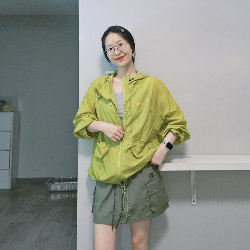 2026 New Summer Style, Very Beautiful Green Loose-Fitting Sun Protection Clothing for Women, Breathable and Cool Sun Protection Clothing, Hooded Jacket