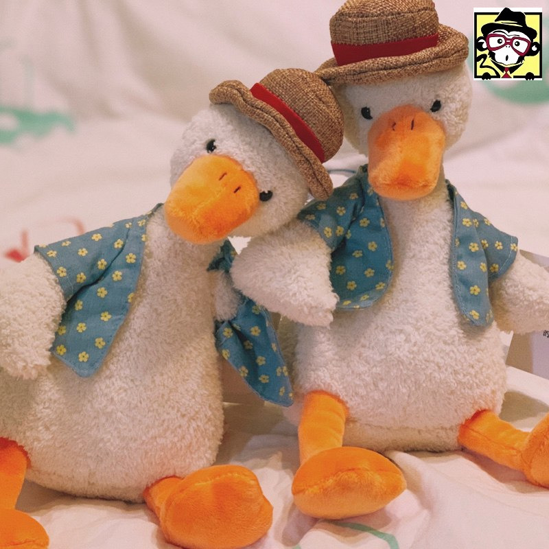 Clothes can be worn off Cute Refueling Duck Doll Duck Plush Paparazzi 2021 Mesh Red Popcorn Fabric Red Duck Cloth