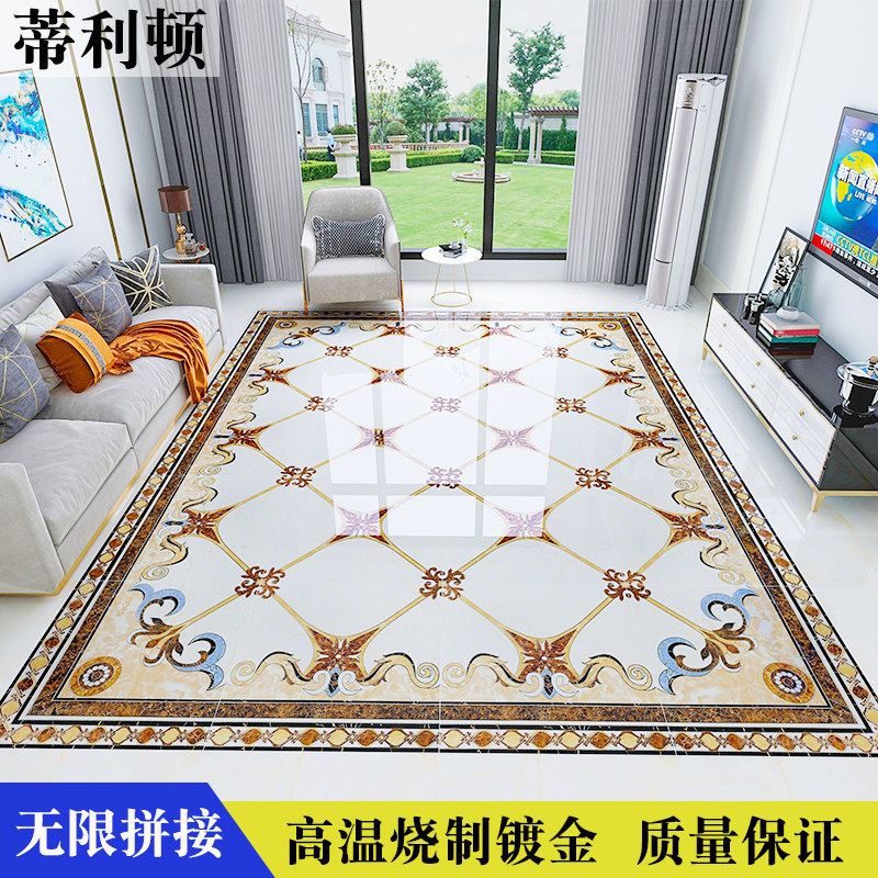 New Eurostyle Parquet Tile Unlimited Splicing Living Room Puzzle Dining Room Aisle Xuan Guan Carpet Flowers Gilded Throw Crystal Brick