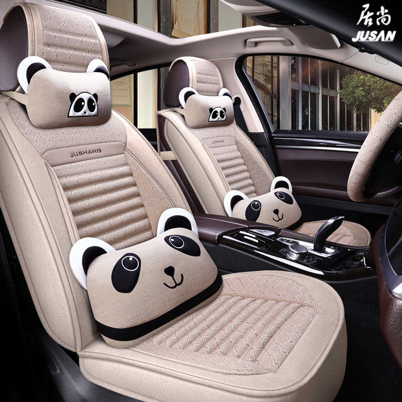 Ford Territory seat cover sharp four seasons universal all-inclusive seat cushion Fox cartoon all-inclusive linen car seat cushion