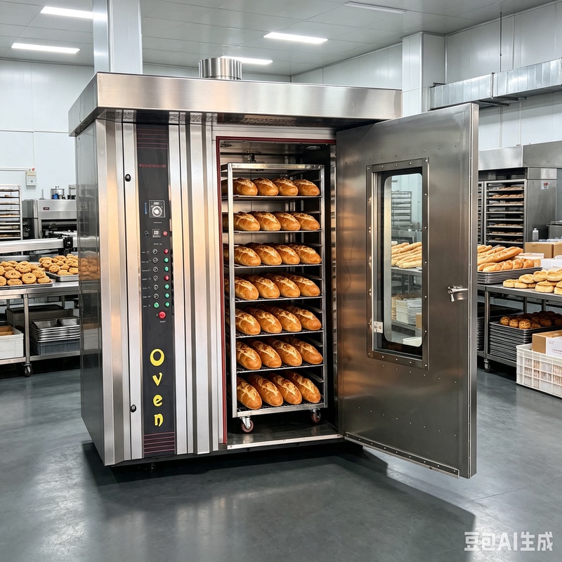 Diesel 32-Plate Hot Air Rotary Oven Large Commercial Biscuit Bread Mooncake Oven Baguette Oven Factory