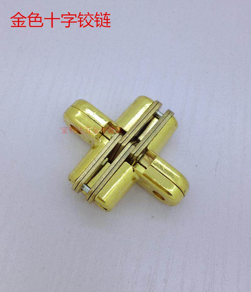 Zinc alloy golden cross hinge folding door cross hinged invisible door hinge flap table concealed hinge 