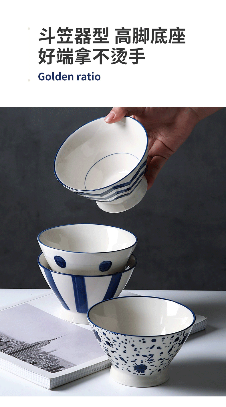 And wind hand - made ceramic bowl individual creative move household Japanese - style tableware web celebrity rainbow such as bowl to eat small bowl of noodles