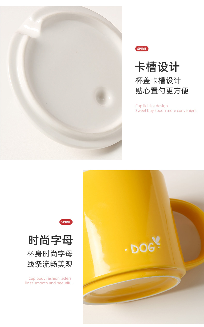 Creative lovely ceramic keller lid dust - proof the lid cup round general glass accessories cup lid