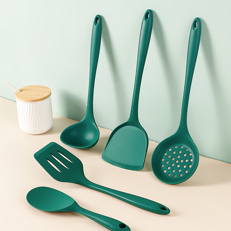 High temperature silicone pot shovel food grade not stained cooking shovel soup spoon leakage spoon home kitchen and tool set