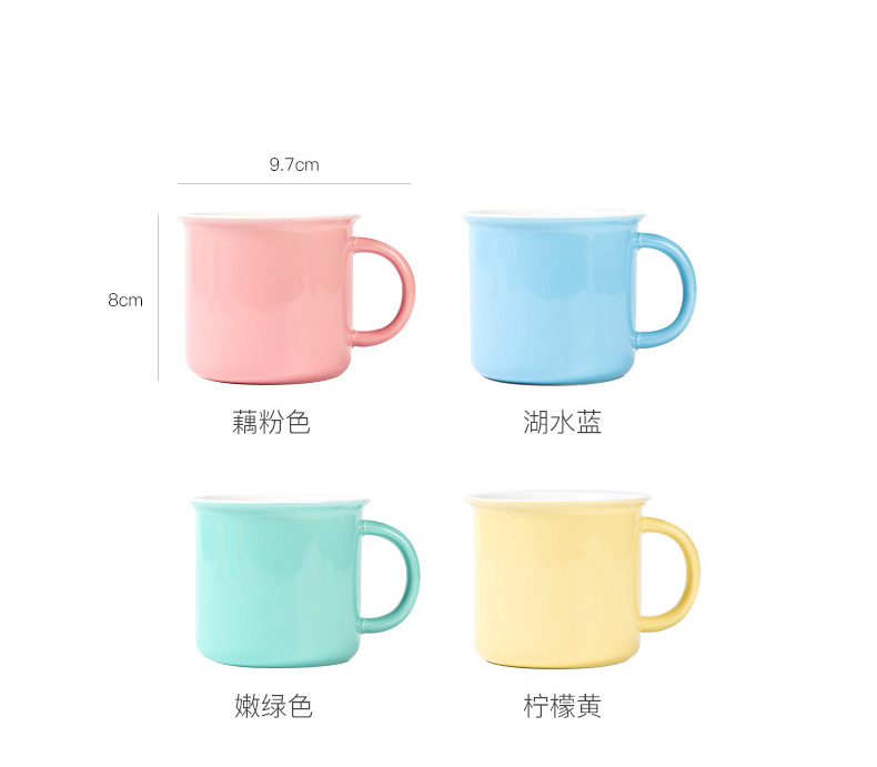 Ceramic keller creative household drinking water cup children couples cup move trend imitation enamel cup Nordic coffee cup